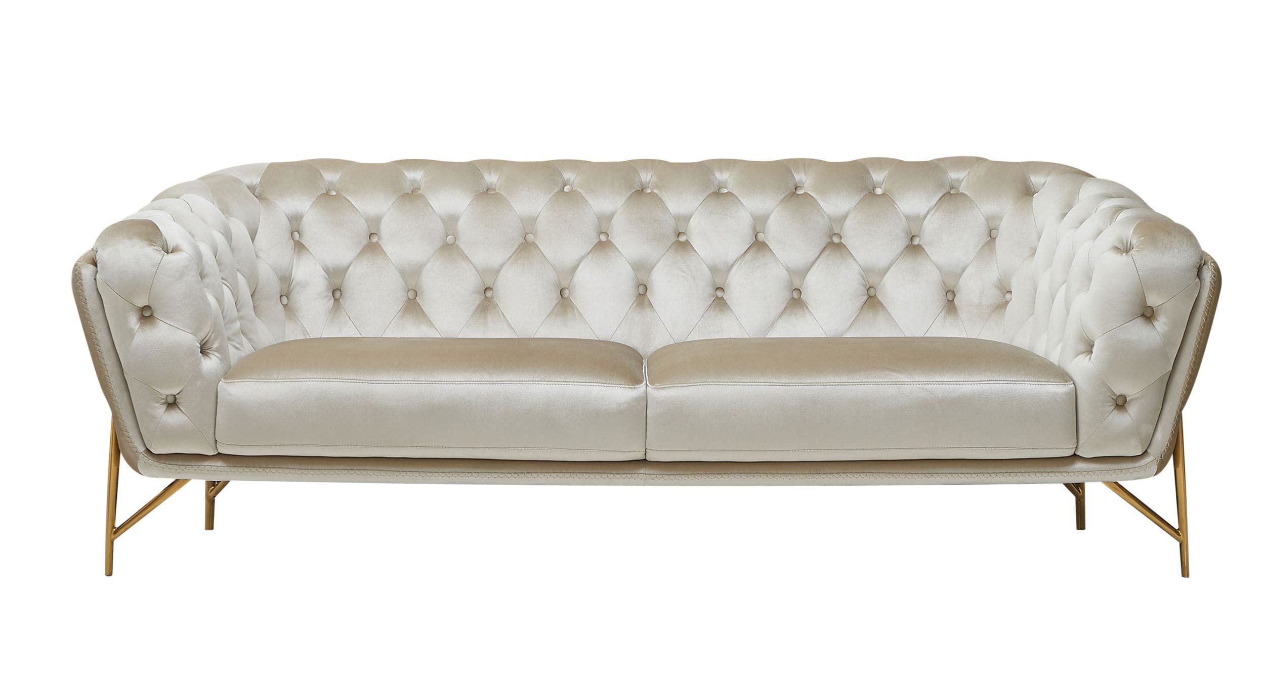 Divani Casa Stella Transitional Beige Velvet Sofa Model VGCA2020-BEIGE-S