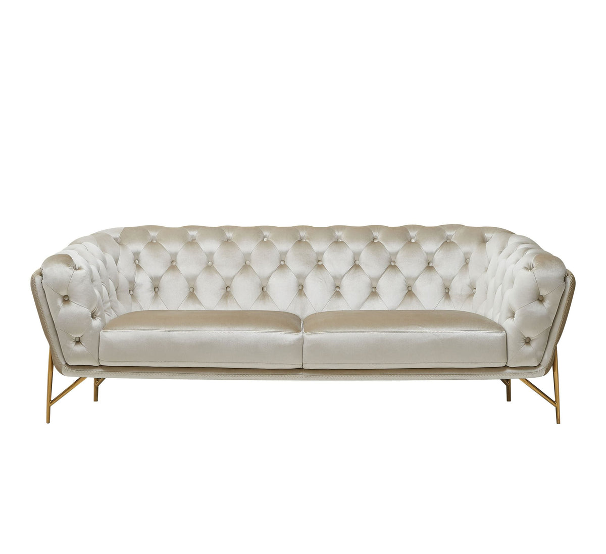 Divani Casa Stella Transitional Beige Velvet Sofa Model VGCA2020-BEIGE-S