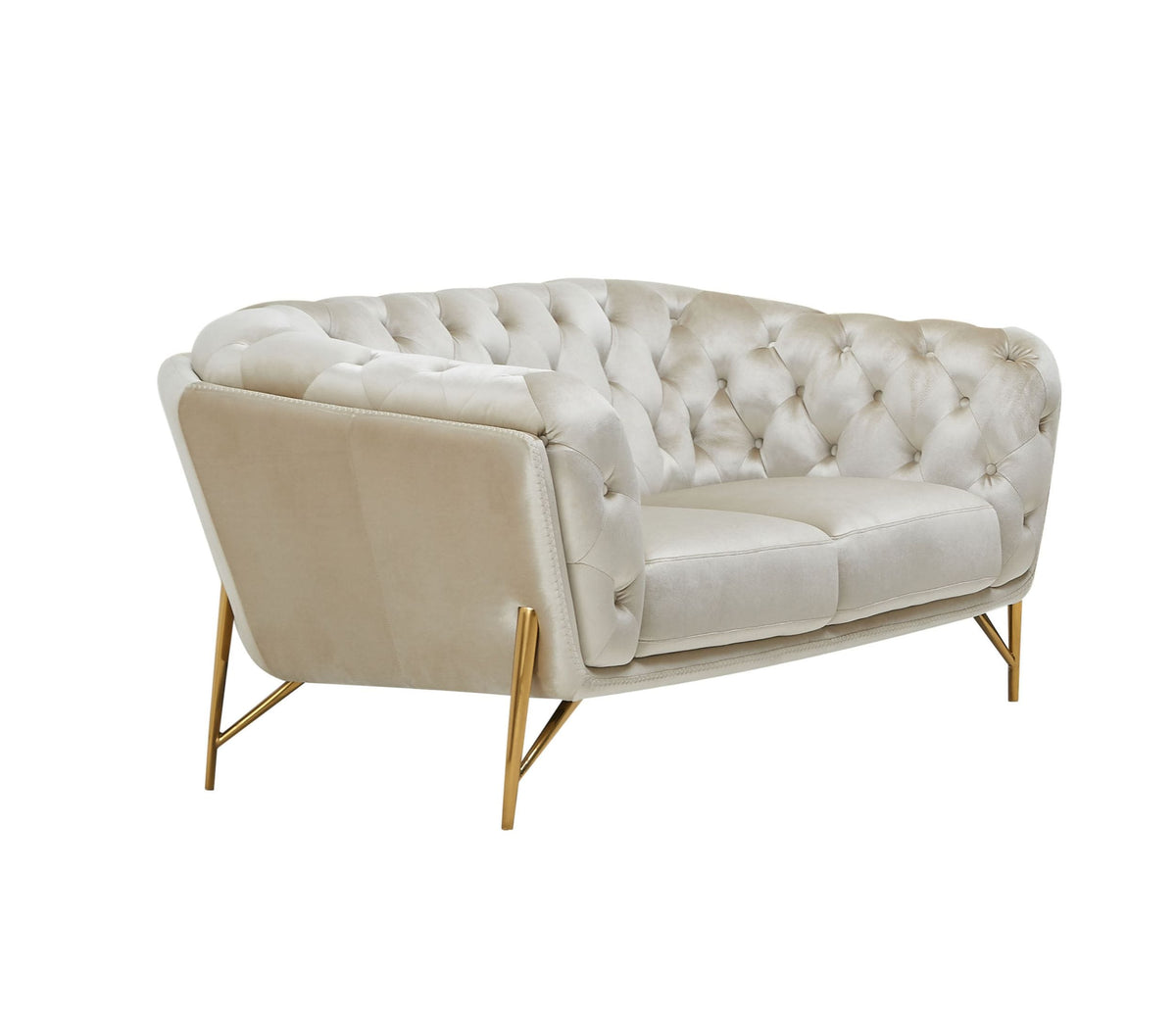Divani Casa Stella Transitional Beige Velvet Loveseat Model VGCA2020-BEIGE-L