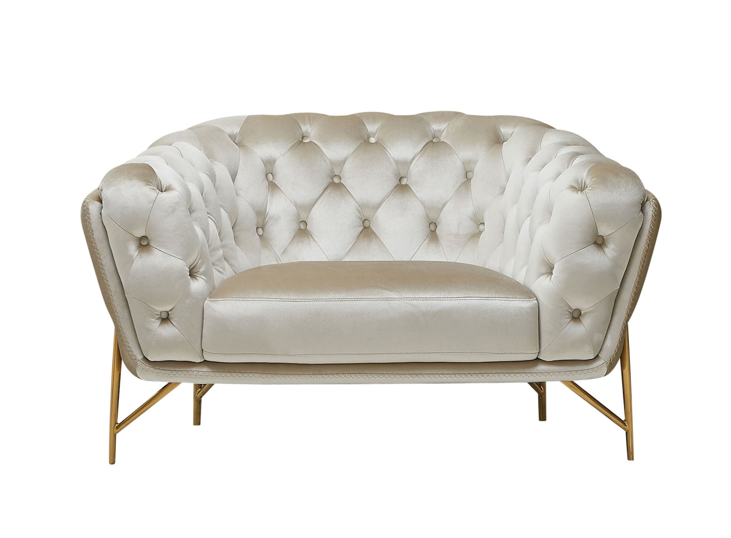 Divani Casa Stella Transitional Beige Velvet Chair Model VGCA2020-BEIGE-CH