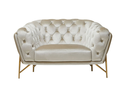 Divani Casa Stella Transitional Beige Velvet Chair Model VGCA2020-BEIGE-CH