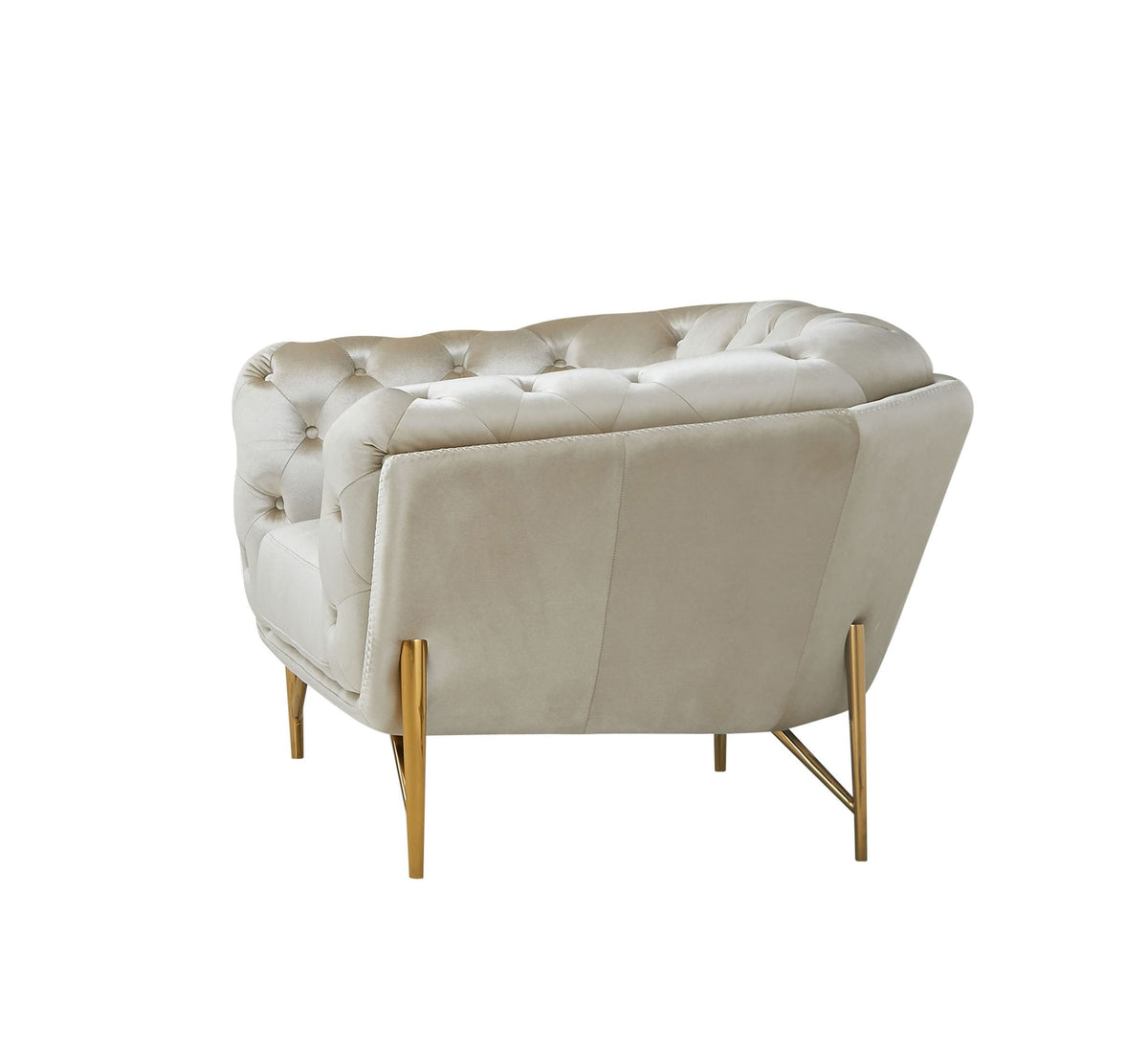 Divani Casa Stella Transitional Beige Velvet Chair Model VGCA2020-BEIGE-CH