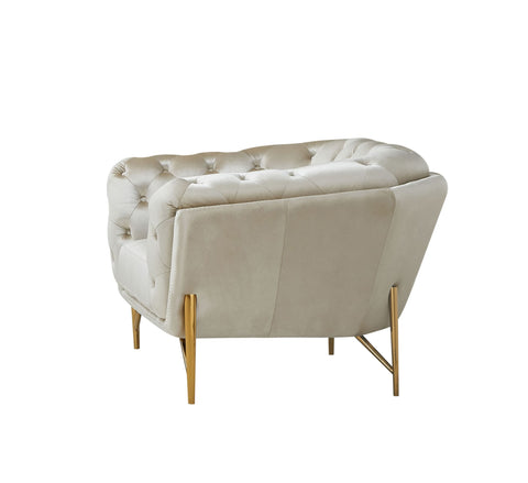 Divani Casa Stella Transitional Beige Velvet Chair Model VGCA2020-BEIGE-CH
