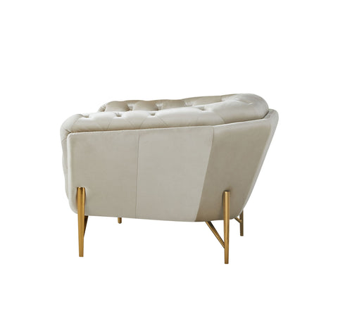 Divani Casa Stella Transitional Beige Velvet Chair Model VGCA2020-BEIGE-CH