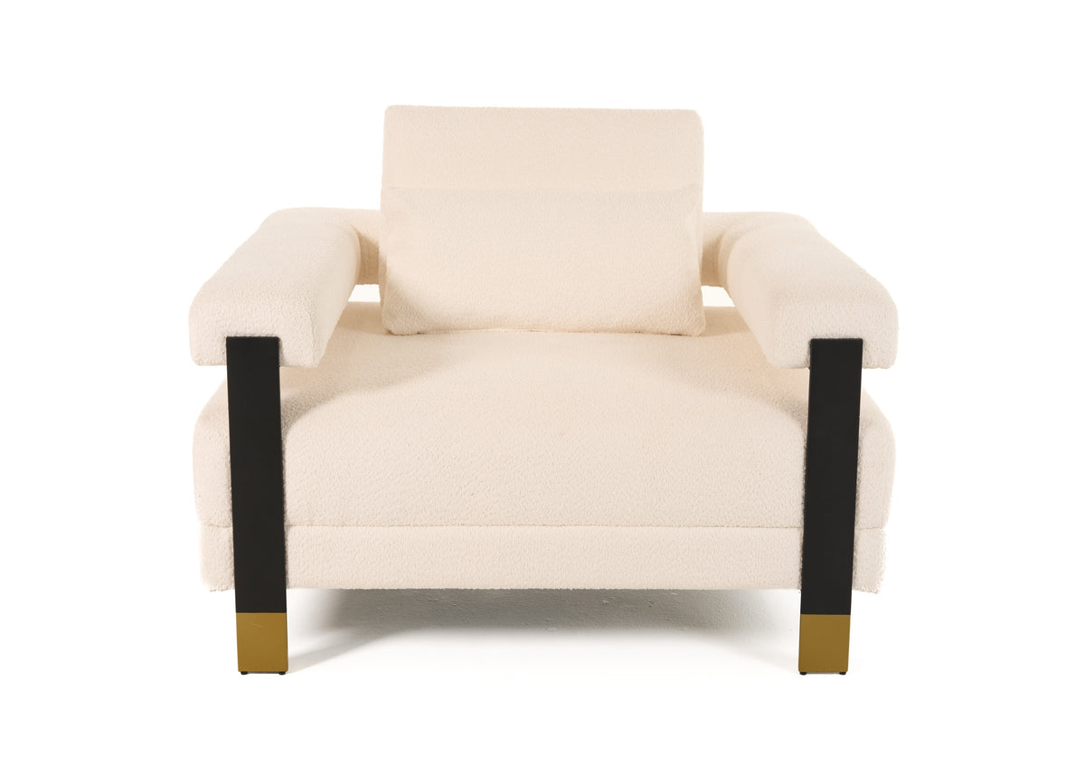 Divani Casa Stratford Modern Off White Fabric Accent Chair Model VGHM-XF530-CHR-IVY