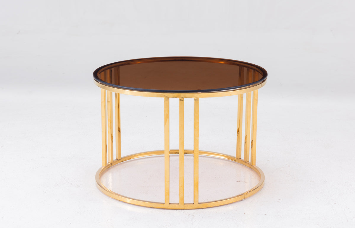 Modrest Alondra Modern Gold & Glass End Table Model VGSFSTT-022-ET