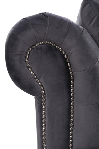 Divani Casa Darla Modern Grey Velvet Curved Sectional Sofa Model VG2T1124-5P-GRY