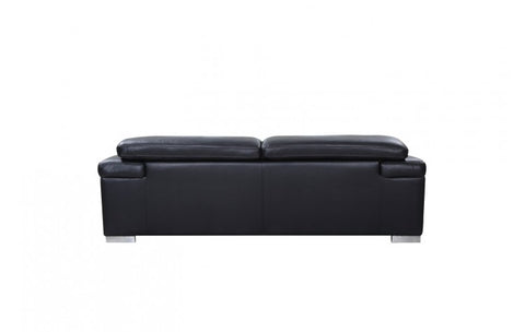 415 DivanItalia Black Sofa and Loveseat Set – Top Grain Italian LeatherModel:  415-BLACK-S