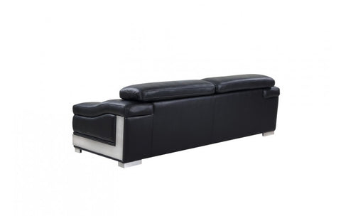 415 DivanItalia Black Sofa and Loveseat Set – Top Grain Italian LeatherModel:  415-BLACK-S