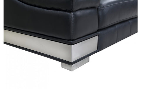 415 DivanItalia Black Sofa and Loveseat Set – Top Grain Italian LeatherModel:  415-BLACK-S