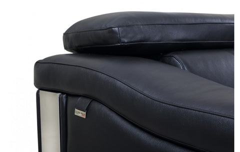 415 DivanItalia Black Sofa and Loveseat Set – Top Grain Italian LeatherModel:  415-BLACK-S