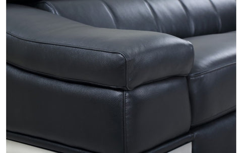 415 DivanItalia Black Sofa and Loveseat Set – Top Grain Italian LeatherModel:  415-BLACK-S