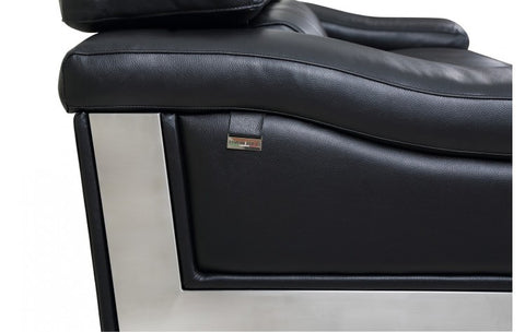 415 DivanItalia Black Sofa and Loveseat Set – Top Grain Italian LeatherModel:  415-BLACK-S