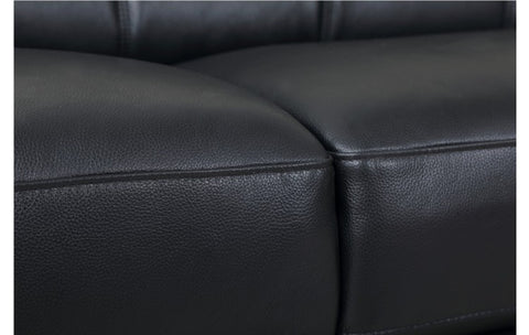 415 DivanItalia Black Sofa and Loveseat Set – Top Grain Italian LeatherModel:  415-BLACK-S