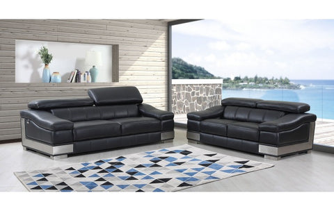 415 - Black Sofa LoveModel:  415-BLACK-2PC