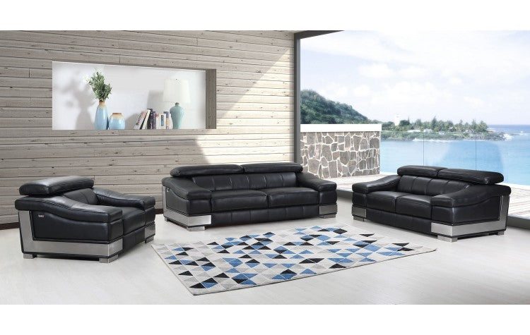 415 DivanItalia Black Chair – Top Grain Italian LeatherModel:  415-BLACK