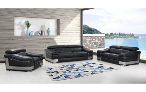 415 DivanItalia Black Chair – Top Grain Italian LeatherModel:  415-BLACK