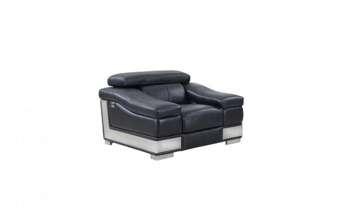415 DivanItalia Black Loveseat – Top Grain Italian LeatherModel:  415-BLACK-CH