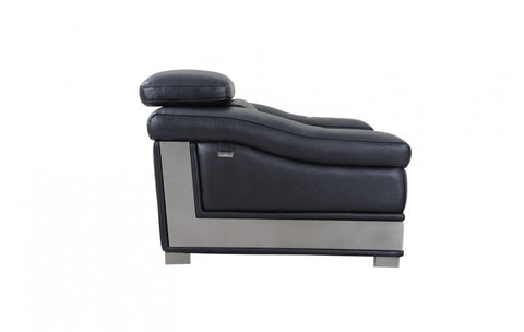 415 DivanItalia Black Loveseat – Top Grain Italian LeatherModel:  415-BLACK-CH