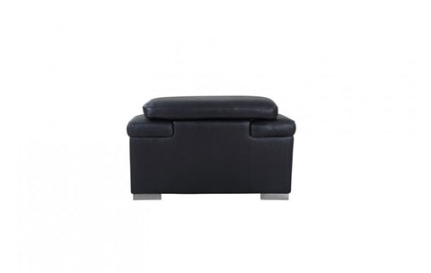 415 DivanItalia Black Loveseat – Top Grain Italian LeatherModel:  415-BLACK-CH