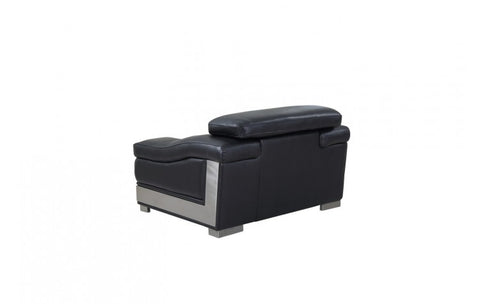 415 DivanItalia Black Loveseat – Top Grain Italian LeatherModel:  415-BLACK-CH