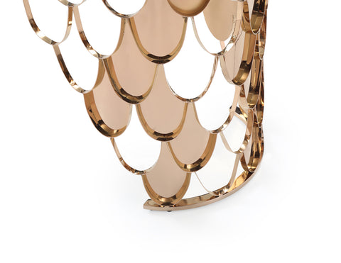 Modrest Javier Modern Glass & Rosegold Dining Table Model VGVCT088L