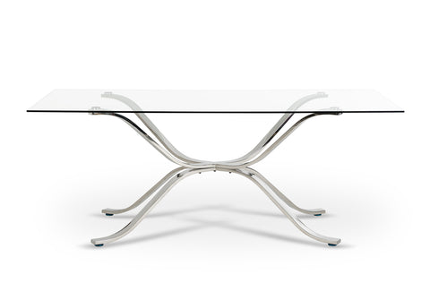 Modrest Adderley Modern Stainless Steel With Glass Top Dining Table Model VGVCT1101-20