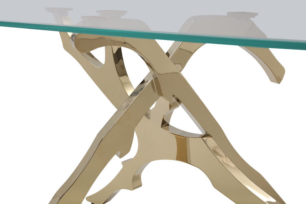 Modrest Legend Modern Glass & Gold Dining Table Model VGVCT8111-GLD