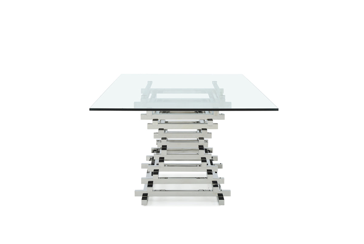 Modrest Crawford Modern Rectangular Glass Dining Table Model VGVCT8909-L