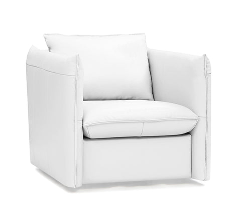 Divani Casa Tamworth Modern White Leather Swivel Lounge Chair Model VGEVN912-WHT-CH