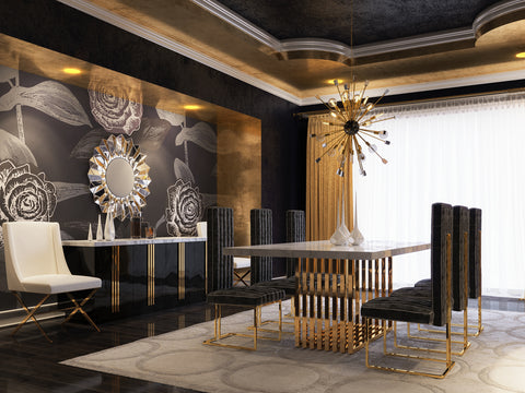 Modrest Kingsley Modern Marble & Rosegold Buffet Model VGVCG8933