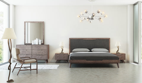 Nova Domus Soria Mid Century Grey & Walnut Bed Model VGMABR-32-BED