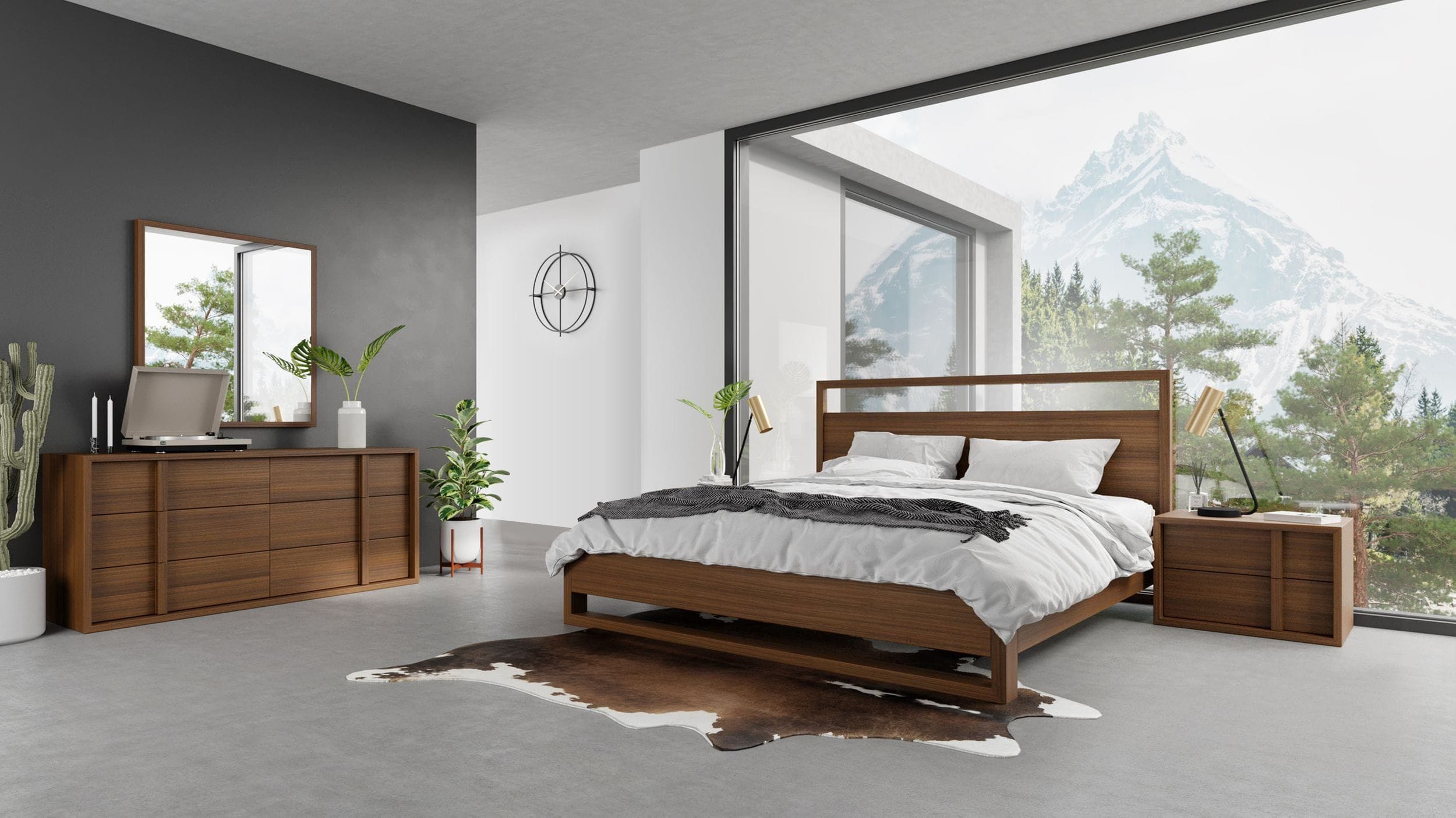 Queen Nova Domus Berlin Modern Walnut Bedroom Set Model VGMABR-92-SET-Q