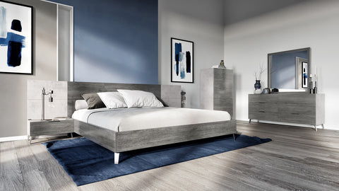 Nova Domus Bronx Italian Modern Faux Concrete & Grey Bedroom Set Model VGACBRONX-SET