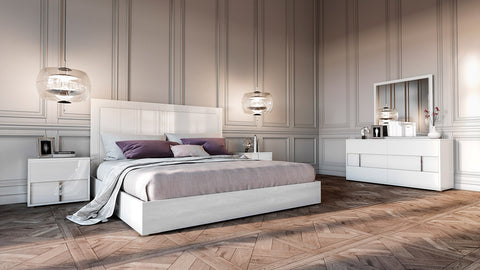 Modrest Nicla Italian Modern White Bed Model VGACNICLA-BED