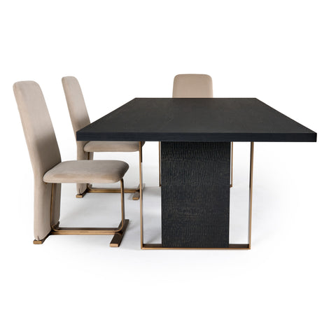 Modrest Tasha Modern Black Ash & Brushed Gold Rectangular Dining Table Model VGVCT2308