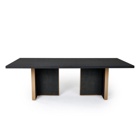 Modrest Tasha Modern Black Ash & Brushed Gold Rectangular Dining Table Model VGVCT2308