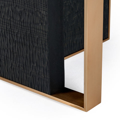 Modrest Tasha Modern Black Ash & Brushed Gold Rectangular Dining Table Model VGVCT2308