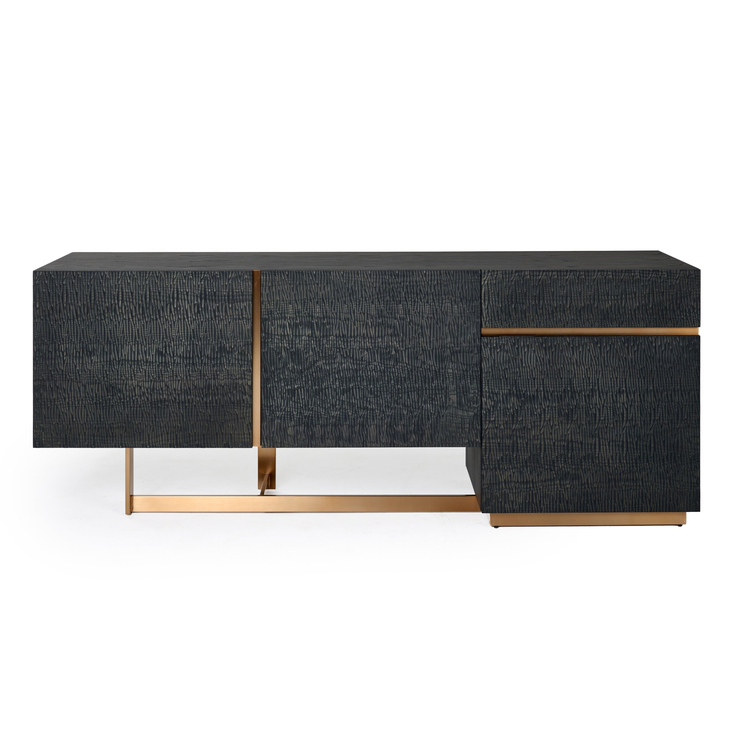 Modrest Tasha Modern Black Ash & Brushed Gold Buffet Model VGVCG2308-BUF