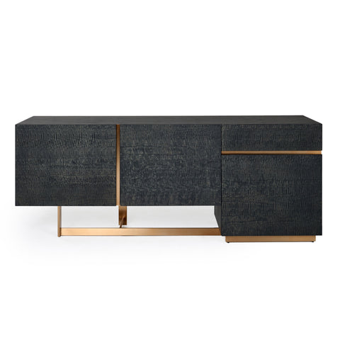 Modrest Tasha Modern Black Ash & Brushed Gold Buffet Model VGVCG2308-BUF