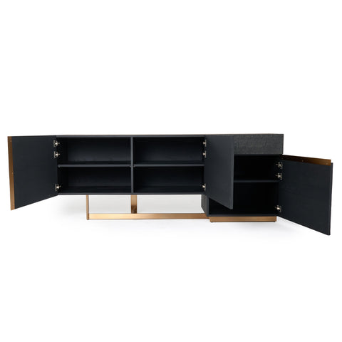 Modrest Tasha Modern Black Ash & Brushed Gold Buffet Model VGVCG2308-BUF
