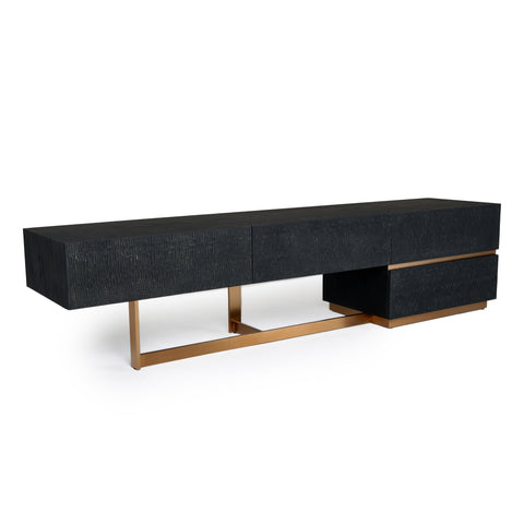 Modrest Tasha Modern Black Ash & Brushed Gold Tv Stand Model VGVCTV2308