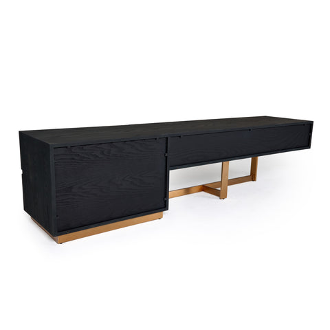 Modrest Tasha Modern Black Ash & Brushed Gold Tv Stand Model VGVCTV2308