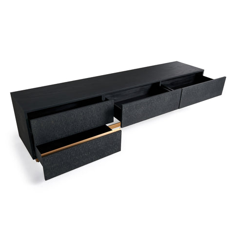 Modrest Tasha Modern Black Ash & Brushed Gold Tv Stand Model VGVCTV2308