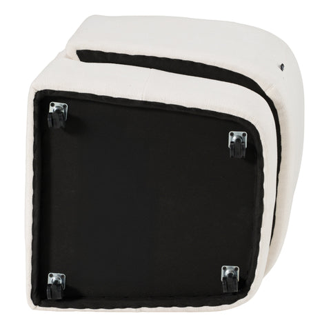 Modrest Tassell Modern Ivory Fabric Dining Chair With Castor Wheels Model VGKK-KF.Y2219-IVY