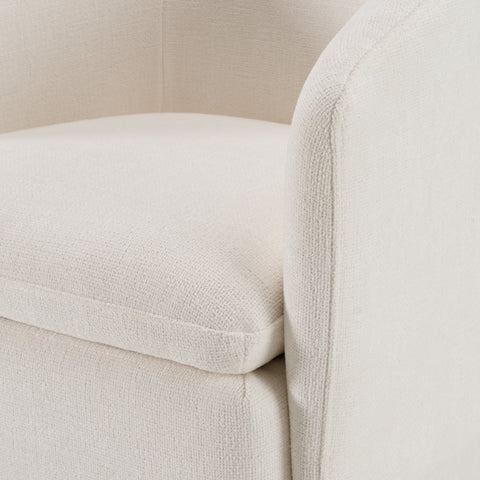 Modrest Tassell Modern Ivory Fabric Dining Chair With Castor Wheels Model VGKK-KF.Y2219-IVY