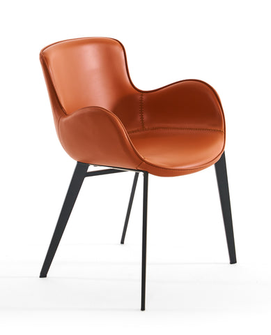 Modrest Tayla Modern Cognac Eco Leather Dining Chair By VIG Furniture