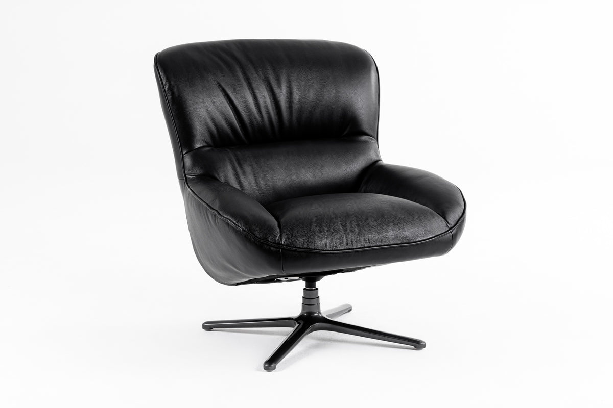 Modrest Theo Modern Black Leather Accent Chair Model VGKK-KFA1099-BLK-CH