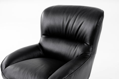 Modrest Theo Modern Black Leather Accent Chair Model VGKK-KFA1099-BLK-CH