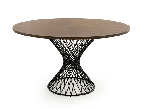 Modrest Theresa Modern Round Walnut & Black Table Model VGMAMIT-5210